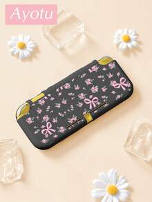 Ayotu 適用於 Switch/Switch OLED/Switch Lite 花卉與蝴蝶結圖案遊戲主機外殼與配件，套裝包含保護殼、收納袋、底座外殼、控制器保護套及多款配件可供選擇，返校禮物/生日禮物/週年禮物 - 查看 17