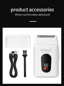 HIENA 多功能電動刮鬍刀 男士往復式刮鬍刀 適合修剪頭髮與面部毛髮附刷子 高品質禮品首選 迷你尺寸方便旅行 - 白色 - 查看 9