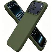 適用於 iPhone 17 Pro 17 Pro Max 17 液態矽膠 3 層全包覆軟膠手機殼，清新夏季配色，防震防刮微纖維內襯保護殼，適用 13 11 16 Pro Max 15 14 Plus 12 Mini XS Max 7 8 Plus - 松林綠 - 查看 8
