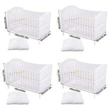 Mosquitera plegable y lavable, de cobertura total, transpirable y a prueba de polvo para cunas de bebé, mosquitera portátil para acampar y viajar en verano, tienda de campaña para cuna de be - Blanco - Ver 9