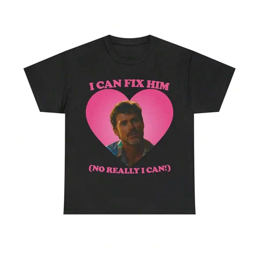 Puedo arreglarle la camiseta de corazón rosa de Matt Bomer como Xander. - Negro - Ver 1