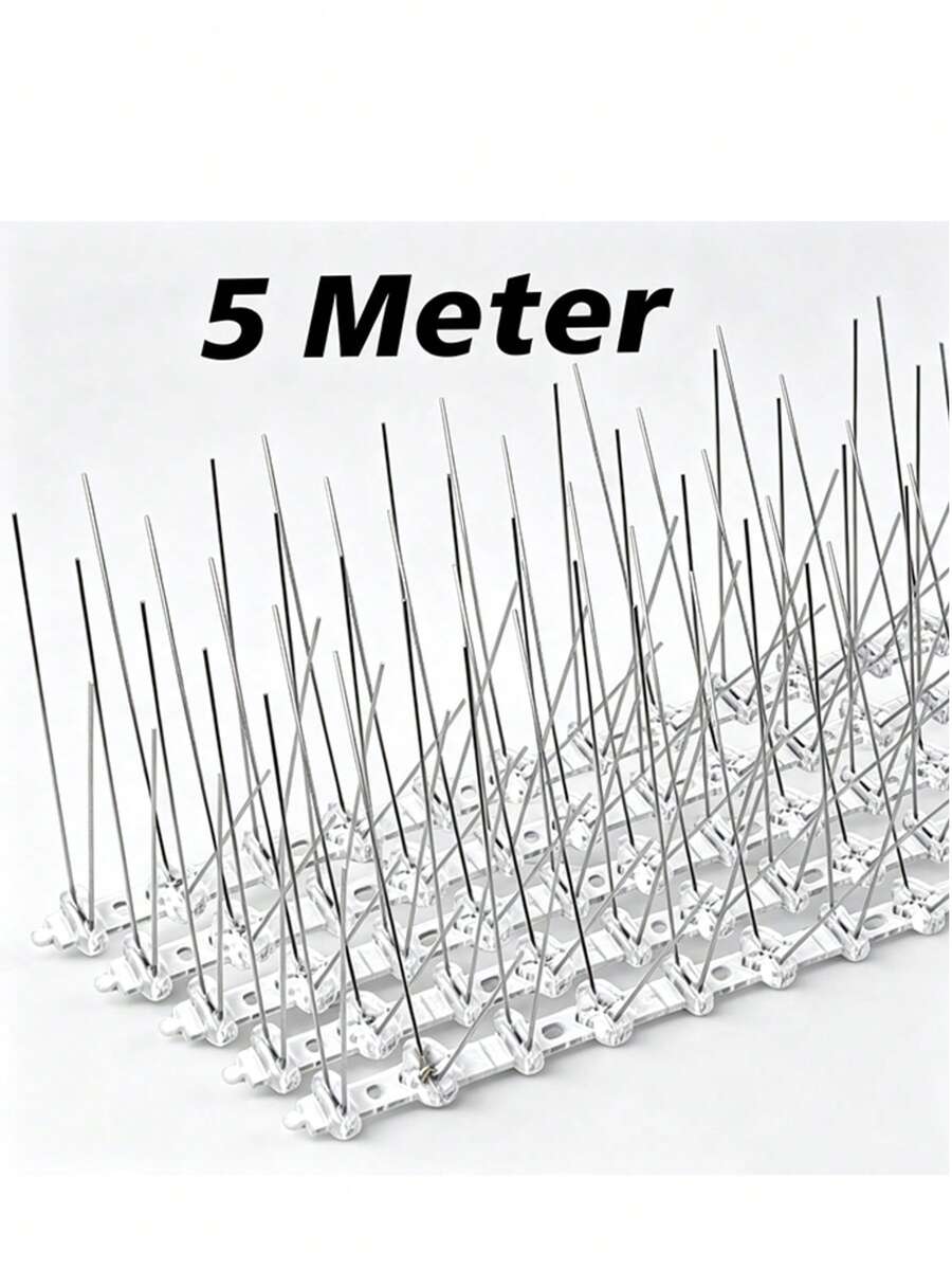 Bird Spikes With Plastic Base, Bird Spikes Pigeon Spikes Fence Kit For Keeping Small Bird 5m 10pcs 50 Cm Fence Spikes - Silver - View 1