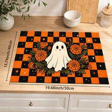 1 pieza Alfombrilla de drenaje de cocina de barro de diatomeas con patrón de fantasma de Halloween, alfombrilla absorbente de secado rápido y antideslizante para cafetera y secado de platos, adecuada para encimera de cocina y decoración del hogar festiva - Multicolor - Ver 13