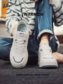 Warrior Men's Board ShoesSpring And SummerComfortable Modest Style Casual Yet Sleek Sneakers Applicable Throughout The Year Wear-Resisting All-Day Wear Training Sneakers Running Shoes - Beige/Misty Blue - View 2
