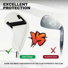 10pcs Number Style Golf Club Head Covers, Golf Putter Protective Covers, Made Of Dust-Proof And Durable Material, Providing Optimal Protection For Golf Clubs - Multicolor - View 4