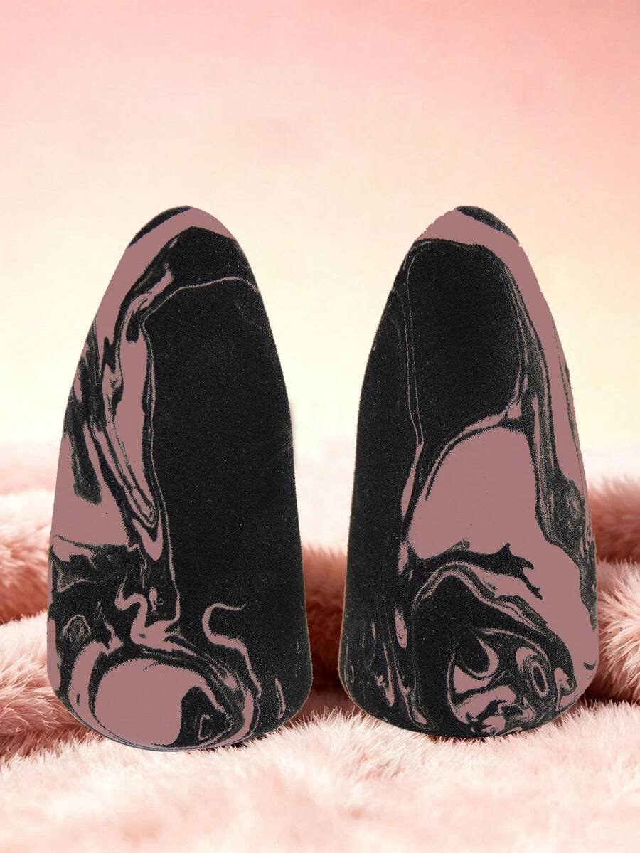 2/6/8/10/20pcs Rocket-Shaped Makeup Sponges, Black & Pink, Latex-Free Hydrophilic Polyurethane, Suitable For Liquid Foundation, BB Cream, Concealer - Multicolor - View 1