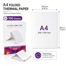 100 Sheets A4 Fanfold Thermal Printer Paper, 210x297mm Easy Loading Non-Curling Stacked Refill Paper For Mobile Office, Field Reports, Business Invoices, Fully Compatible With Most Portable A4 Wireless Thermal Printers, Paper Refill Only - View 3