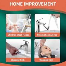 Patented 1080°Swivel Faucet-Extender Sink-Aerator - 2-Mode Splash Water Tap Extension, Kitchen Bathroom 360 Rotate Spray Attachment, Multifunctional Universal Robotic Arm -Wash Hand/Hair/Face - Mechanical Arm C-shaped Single-mode - View 3