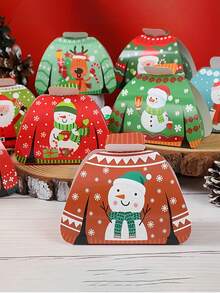 24/12/1pc - Kotak Permen Pesta Natal, Kotak Hadiah Liburan Natal, Kotak Kemasan Permen Dessert, Manusia Salju, Rusa, Kotak Permen Berbentuk Sweater - Kotak hadiah Natal - View 4