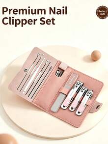 VCHOSE 10pcs Nail Clipper Set, Nail Clippers, Nail File, Ear Pick, Portable Manicure Beauty Tool Set With Storage Travel Bag, Gradient Color, Pink/Green/Purple And More Options - Multicolor - View 2