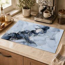 1pc Marble Pattern Diatomaceous Earth Kitchen Drain Mat, Quick-Drying Absorbent Non-Slip Coffee Machine Mat And Dish Drying Mat, Suitable For Kitchen Countertop And Dining Table - Multicolor - View 4