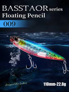 KINGDOM Basstaor 009 Fishing Lure Floating Pencil 110mm 22.8g Floating ABS Hard Bait Bait Z-Dog Walk Built In Noise Rattle Bead Impact Resistant Long Casting Topwater For Seabass Snakehead Peacock Bass - Multicolor - View 2