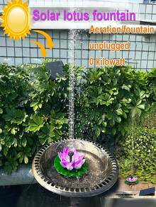 1pc Solar Powered Lotus Fountain Combination Design (No Light), Solar Fountain Bird Bath Pump, Garden Decor, Pond, Swimming Pool, Christmas Halloween Outdoor Decoration - Multicolor - View 10