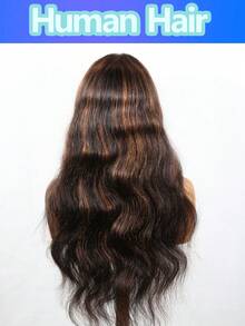Tóc giả lụa ren trước trong suốt 13x4 sóng lượn highlight, mật độ 180%, màu đen tự nhiên pha nâu, tóc dài không cần keo - S1/30 - Xem 2