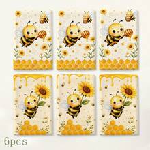 2/4pcs Bee Pattern Towels, Kitchen Dish Cloths, 6/8pcs Decorative Towel Set, Super Absorbent Microfiber, Machine Washable, Holiday Gift And Cleaning Supplies Decoration, Suitable For Holiday Cooking, Baking, Housewarming Gift And Cleaning Supplies, Fit For Kitchen, Bathroom, Toilet - Multicolor - View 15