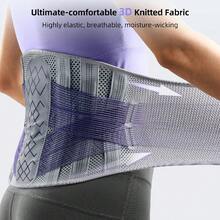 1pc Breathable Adjustable Waist Belt With 7 Support Plates, Soft Comfortable Lumbar Support Belt, Suitable For Daily Work And Sports - Light Grey - View 5