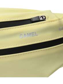 CAMEL CROWN 中性多功能運動腰包兼斜跨胸包，大容量健身裝備，適合戶外跑步與晨跑 - 檸檬黃 - 查看 3