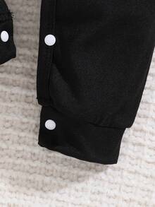 Infant Halloween Cartoon Long Sleeve Romper, Toddler Jumpsuit And Baby Boy Romper, Suitable For Halloween Party, Outdoor Wear - Black - View 2