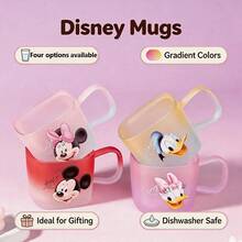 1pc Official Disney Mickey Minnie Glass Cup With Handle, 450ML Cartoon Couple Water Cup, Coffee, Tea, Juice Universal Cup, Home Breakfast Cup, Fan Valentine's Day Women's Gift - Multicolor - View 9