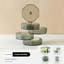 Rotating Jewelry Storage Box, Exquisite Necklace And Earring, Gold Multi-Layer Large Capacity Jewelry Box - Multicolor - View 5