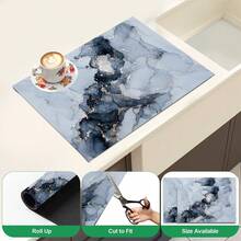 1pc Marble Pattern Diatomaceous Earth Kitchen Drain Mat, Quick-Drying Absorbent Non-Slip Coffee Machine Mat And Dish Drying Mat, Suitable For Kitchen Countertop And Dining Table - Multicolor - View 5