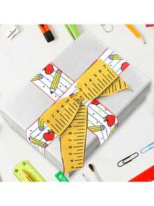 5-Yard Back To School Garland Ribbon, Burlap Material, Apple And ABC Pattern, Suitable For Gift Wrapping And Kindergarten Classroom Decoration - Multicolor - View 2