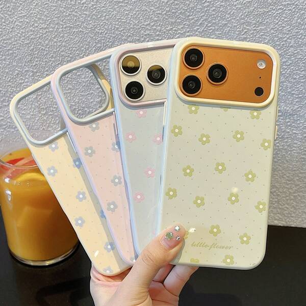 Fresh Candy Color Cute Floral Phone Case Compatible With Iphone 17 Pro Max/16 Pro Max/15 Pro Max/14 Pro/13, Fashion Women's Phone Case/Minimalist Phone Case/Cute Phone Case/Men's Phone Case/Spring Summer Phone Case/Birthday Gift/Holiday Gift