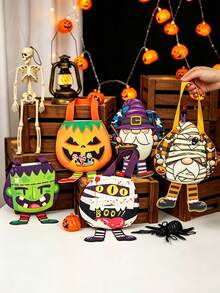 Halloween Candy Trick Or Treat Bag, Ghost Pumpkin Goblin Non-Woven Fabric Tote Gift Bag, Trick Or Treat Snack Bag, Holiday Party Decoration Gift Bag, Children's Halloween Snack Gift Storage Bag - Tote Bag - View 4