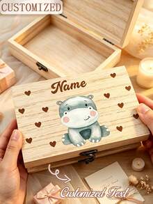 Personalized Wooden Keepsake Box, Colorful Printed Storage & Memory Treasure Box, Eternal Collection Box, Multi-Functional Decorative Practical Style - Multicolor - View 2