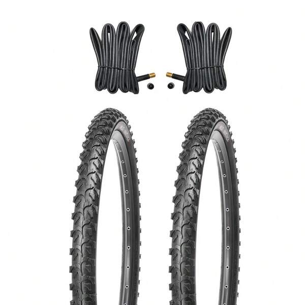 2x Kujo Mountain Bike Tyre Bicycle Tyre 24 inch 24x1.95 incl. 2x Tube AV-