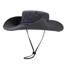1pc Men's Solid Color Bucket Hat, Outdoor Fishing Hiking Sun Protection Hat, Casual Wide Brim Hat, Suitable For Spring/Summer Travel, Beach, UV Protection - Multicolor - View 14