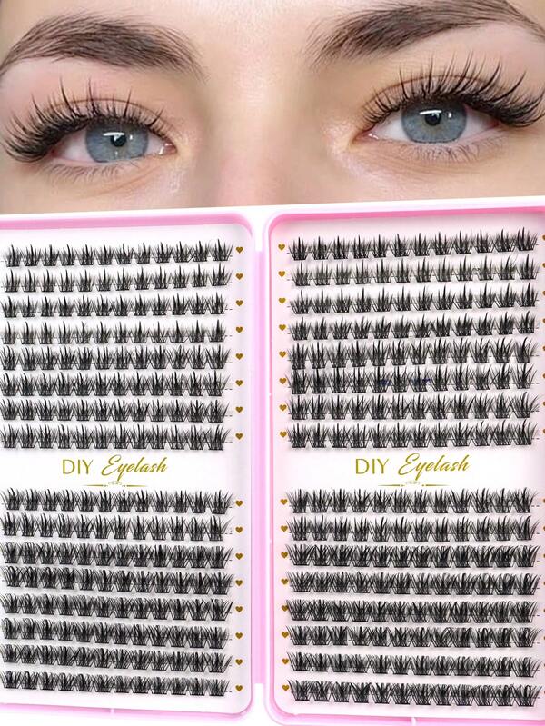 Fluffy, Natural, Thick, Soft, Lightweight Single Cluster False Eyelashes C Curled 10-16mm Mixed Eyelash Clusters Are Convenient To Wear, Easy To Stick Eyelashes DIY Eyelash Extension Eyelash Extension False Eyelashes