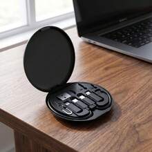 FCV 1pc Multi-USB Charging Adapter Cable Set, Includes Mirror, USB C To Lightning Adapter Box, USB A And Type C To Male Micro/Type C/Lightning Converter Set, Data Transfer, Card Slot Storage, Tray Ejector Pin, Phone Stand, Square/Round - Multicolor - View 1