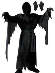 Halloween Scream Costume, Suitable For Stage Performance, Horror Outfit, Unisex - Black - View 1