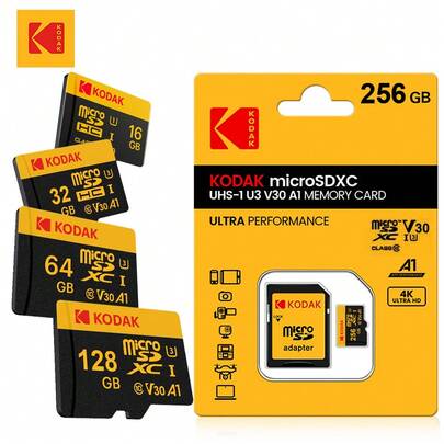 Kodak 32GB MicroSD Card 16GB Memory Card 64GB Class10 High Speed 100MB/S U3 V30 A1 SD TF Flash Card 128GB 256GB