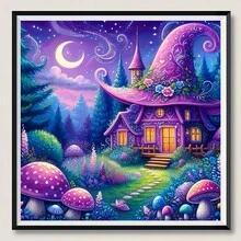 1件鑽石畫套裝，圓鑽DIY鑽石畫，全鑽手工藝品，適合居家牆面裝飾禮物 - 圓鑽 - 查看 5