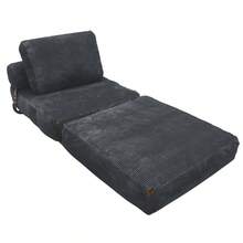 Modern Single-Seater Sofa With Integrated Storage And Elegant Tassel Details For A Cozy Home Space - 灰色+絨布 - 查看 11
