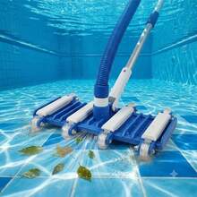 Cabezal de Vacío para Piscina Estándar con 8 Ruedas, Limpiafondos Manual de Gran Eficiencia, Compatible con Manguera de 2.7cm, Material ABS+PE - Default Title - Ver 2