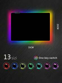 LED Backlit RGB Gaming Mouse Pad,Black, With Light Bar, Suitable For Computer/Laptop Office - Black - View 12