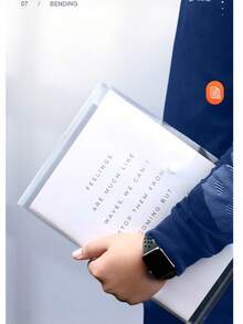 10/20Pcs Thickened Transparent Plastic Snap Button File Folder, Waterproof Reusable A4/A5 Document Envelope Bags, Back To School Stationery For Student Teacher Office Worker Lawyer Home Library Business Use - Transparent - View 6
