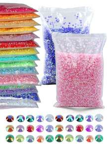 YONGNING 20,000pcs 3mm Jelly AB Color Resin Beads, Multi-Color Flat Bottom Crystal DIY Set - 3mm 20000pcs - View 1