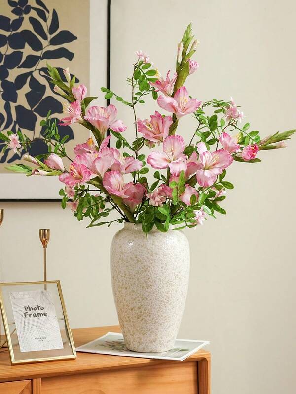 1PC Artificial Gladiolus Flower, Plastic Fake Flower For DIY Bouquet Arrangements, Perfect For Wedding & Home Floral Decor. Vase Not Included.Holiday Atmosphere, Ideal Ornament For Rooms, Desks And Gardens, All-Purpose Indoor Decorations