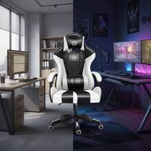 Silla Ergonómica Gamer Reclinable Ajustable Oficina Giratori - Negro - Ver 2