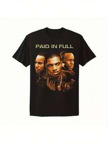 T-Shirt With Retro Designs Of Classic Movies From The 90s, Featuring Graphics From Posters From The 90s. - 黑色 - 查看 1