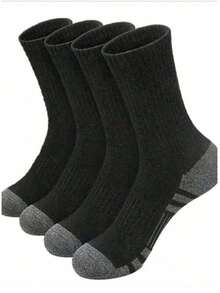 1/5/10/20 Pairs Men's Mid-Calf Socks, Moisture-Wicking, Breathable, Fashionable, Comfortable, Soft, Business & Sports - Multicolor - View 4