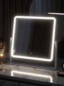 LED Vanity Mirror With Light, Desktop Makeup Mirror, Smart Touch Control, 3-Color Adjustable Light, USB Powered, Suitable For Vanity, Bedroom, Living Room, Bathroom, Home Decor, Best Gift For Women - Multicolor - View 1