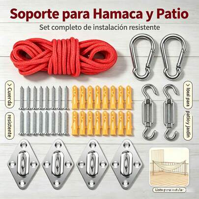 41 piezas Kit de hardware para toldo de sombra para exteriores, accesorios de acero inoxidable de alta resistencia para la instalación de toldos de patio, que incluye soportes de montaje en pared, ganchos y tornillos