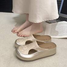 2026年の小柄な方向け超ハイヒール中空つま先カバーサンダル、女性用夏用厚底スリッパ、身長を高く見せるサンダル、楽ちんシューズ - 色 - チェックする 7