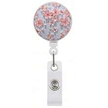 1pc Random Style Floral Sky Cute Retractable Badge Reel Clip For Teachers, Students, Doctors, Nurses, Office Gift - One Size - View 2