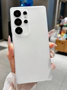 三星 Galaxy S26Ultra S25Ultra S24Ultra S23Ultra 相容高級半透明磨砂相機保護手機殼 糖果色壓克力軟邊後蓋 - 白色 - 查看 2